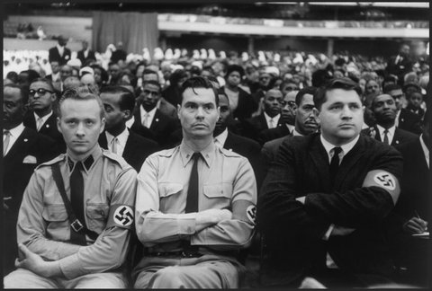 George Lincoln Rockwell, Head, American Nazi Party  at a Nation of Islam Meeting (1961)