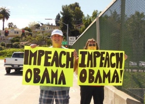 Impeach Obama Overpass Demo