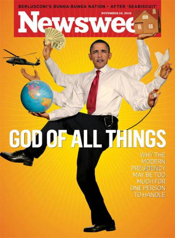 Obama depicted  as a the Hindu God, Shiva, the destroyer of worlds.