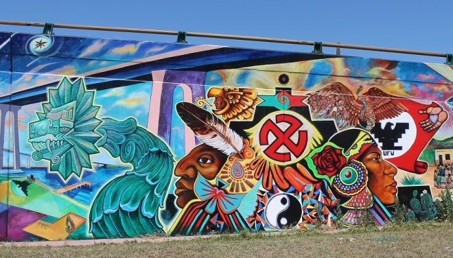 Latino Nationalist Mural at Chicano Park in San Diego